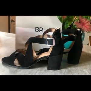 BP. Suede Black Sandals